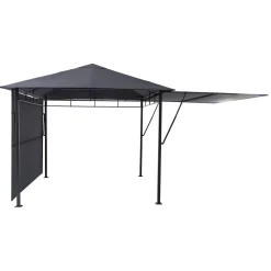 Pérgola OMELYA ardósia com cortinas 3x3m