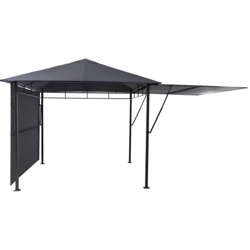 Pérgola OMELYA ardósia com cortinas 3x3m