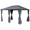 Pérgola SANTORINI cinza ardósia com cortinas 3x4m