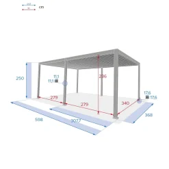 Pérgola ÉVORA branco 3,6x6m