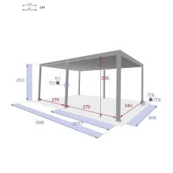 Pérgola ÉVORA cinza graphite 3,6x6m