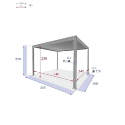 Pérgola ÉVORA cinza graphite 3,6x3,6m