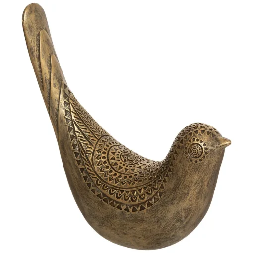 Pássaro decorativo OASIS dourado 17cm