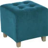 Pufe LÉANDRE azul em veludo 35x33cm