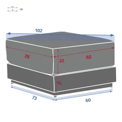 Pufe ALLURE alumínio branco