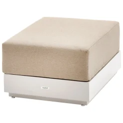 Pufe ALLURE branco em alumínio