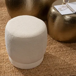 Pufe AMEA branco 40x39cm