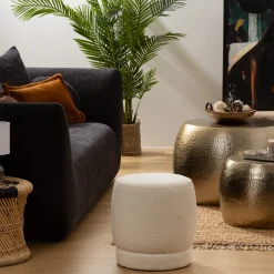 Pufe AMEA branco 40x39cm