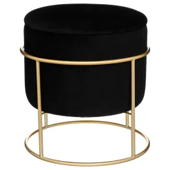 Pufe com arrumação ELIANE preto 44x42cm