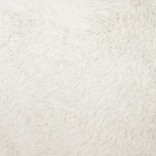 Pufe com arrumação em pelo branco EZZIO