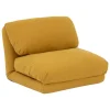 Pufe convertível em cama MARZA amarelo 58x78x82cm