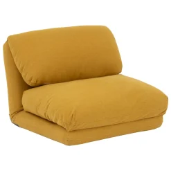 Pufe convertível em cama MARZA amarelo 58x78x82cm