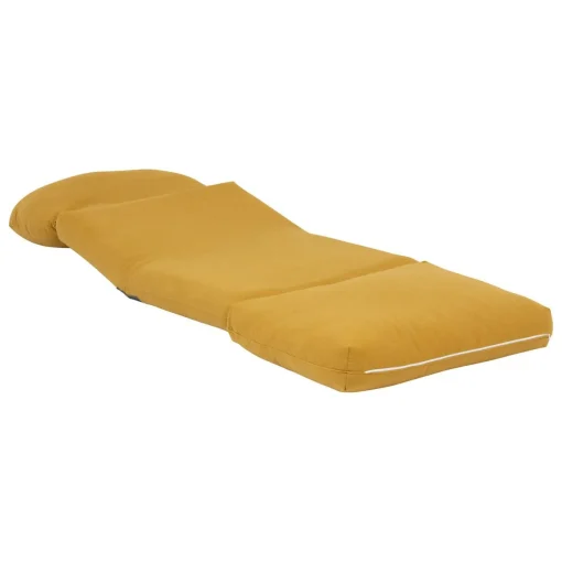 Pufe convertível em cama MARZA amarelo 58x78x82cm