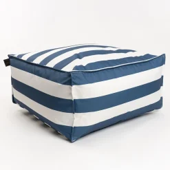 Pufe cubo impermeável riscas branco e azul