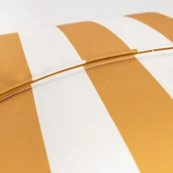 Pufe cubo impermeável riscas branco e amarelo
