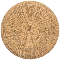 Pufe de chão WONDERLY bege trançado em seagrass