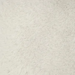 Pufe duplo com arrumação em pelo branco EZZIO
