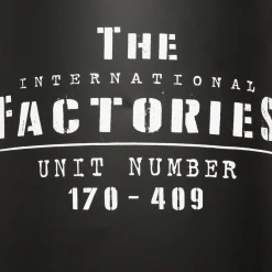 Pufe FACTORY preto em metal