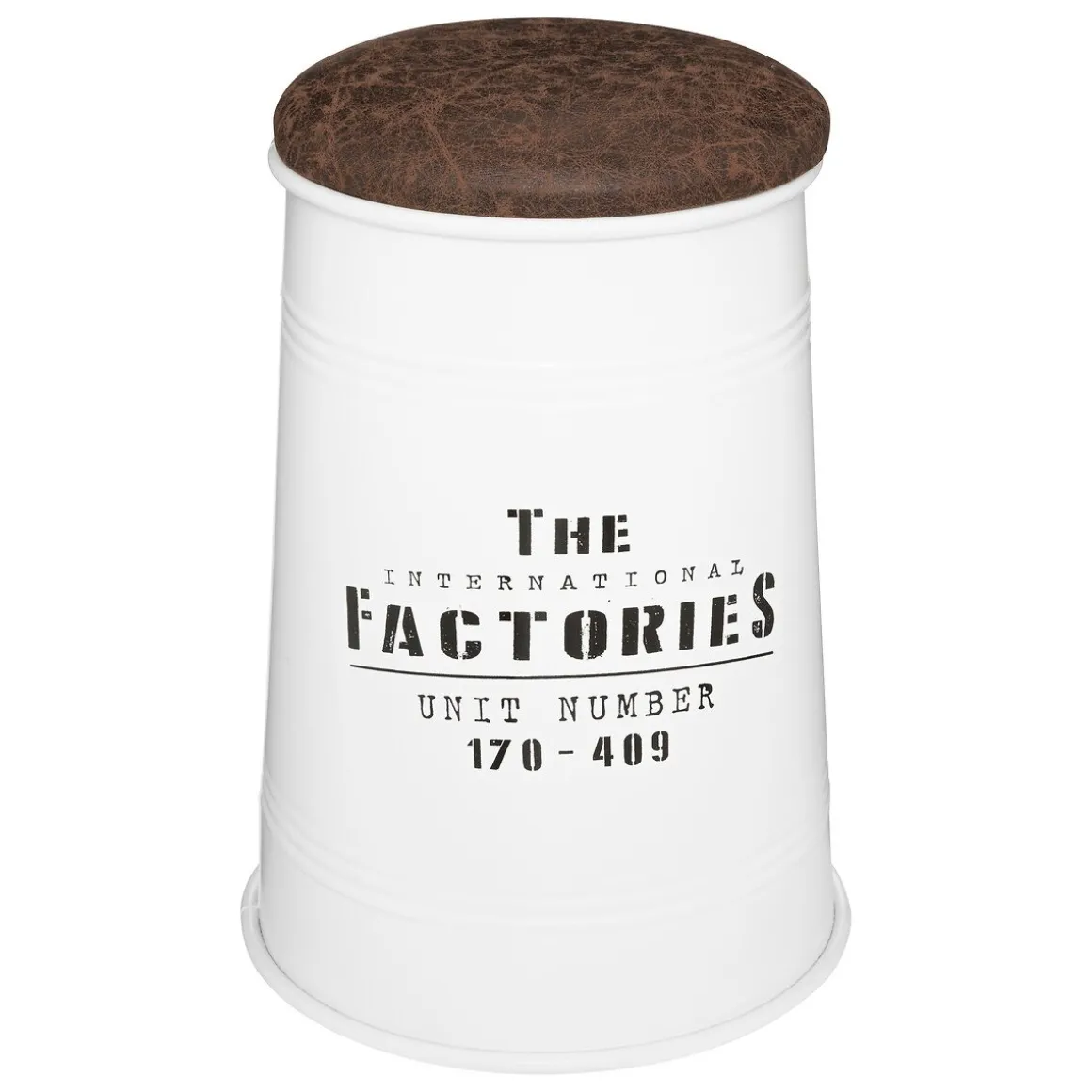 Pufe JOÃO branco em metal 47cm