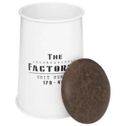 Pufe JOÃO branco em metal 47cm