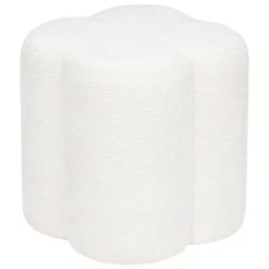 Pufe LAVON em chenille brco 35x35x38cm