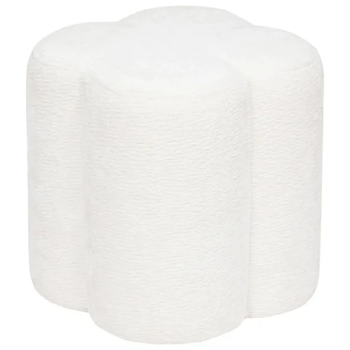 Pufe LAVON em chenille brco 35x35x38cm