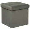 Pufe LILOU cinza em veludo 38x38cm
