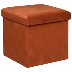 Pufe LILOU terracota de veludo 38x38cm