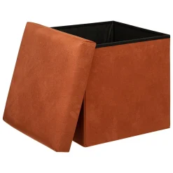 Pufe LILOU terracota de veludo 38x38cm