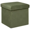 Pufe LILOU verde em veludo 38x38cm