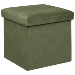 Pufe LILOU verde em veludo 38x38cm