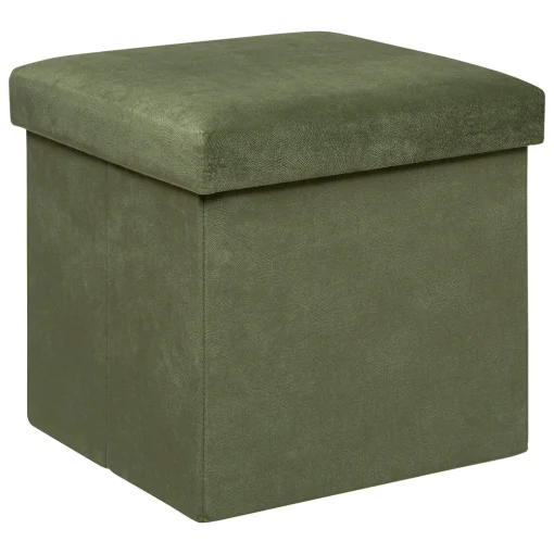 Pufe LILOU verde em veludo 38x38cm