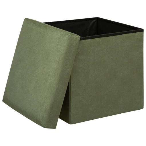 Pufe LILOU verde em veludo 38x38cm