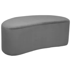 Pufe MALONE cinza de veludo 98cm