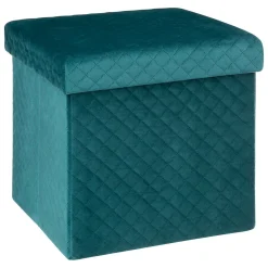 Pufe MIXMODUL em veludo azul 31x31cm