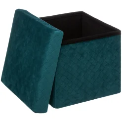 Pufe MIXMODUL em veludo azul 31x31cm