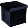 Pufe Mixmodul Em Veludo Azul Marinho 31x31cm