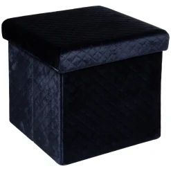 Pufe Mixmodul Em Veludo Azul Marinho 31x31cm
