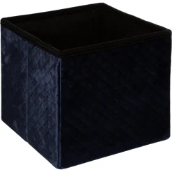 Pufe Mixmodul Em Veludo Azul Marinho 31x31cm