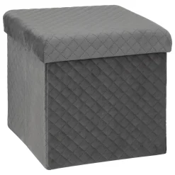 Pufe MIXMODUL em veludo cinza 31x31cm