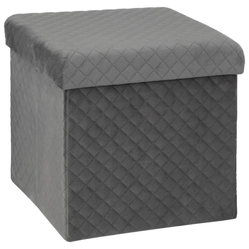 Pufe MIXMODUL em veludo cinza 31x31cm