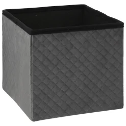 Pufe MIXMODUL em veludo cinza 31x31cm