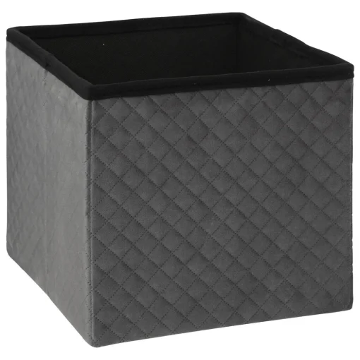 Pufe MIXMODUL em veludo cinza 31x31cm