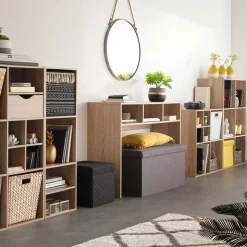 Pufe MIXMODUL em veludo preto 31x31cm