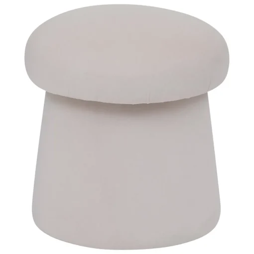 Pufe NOA bege em veludo 40x37cm