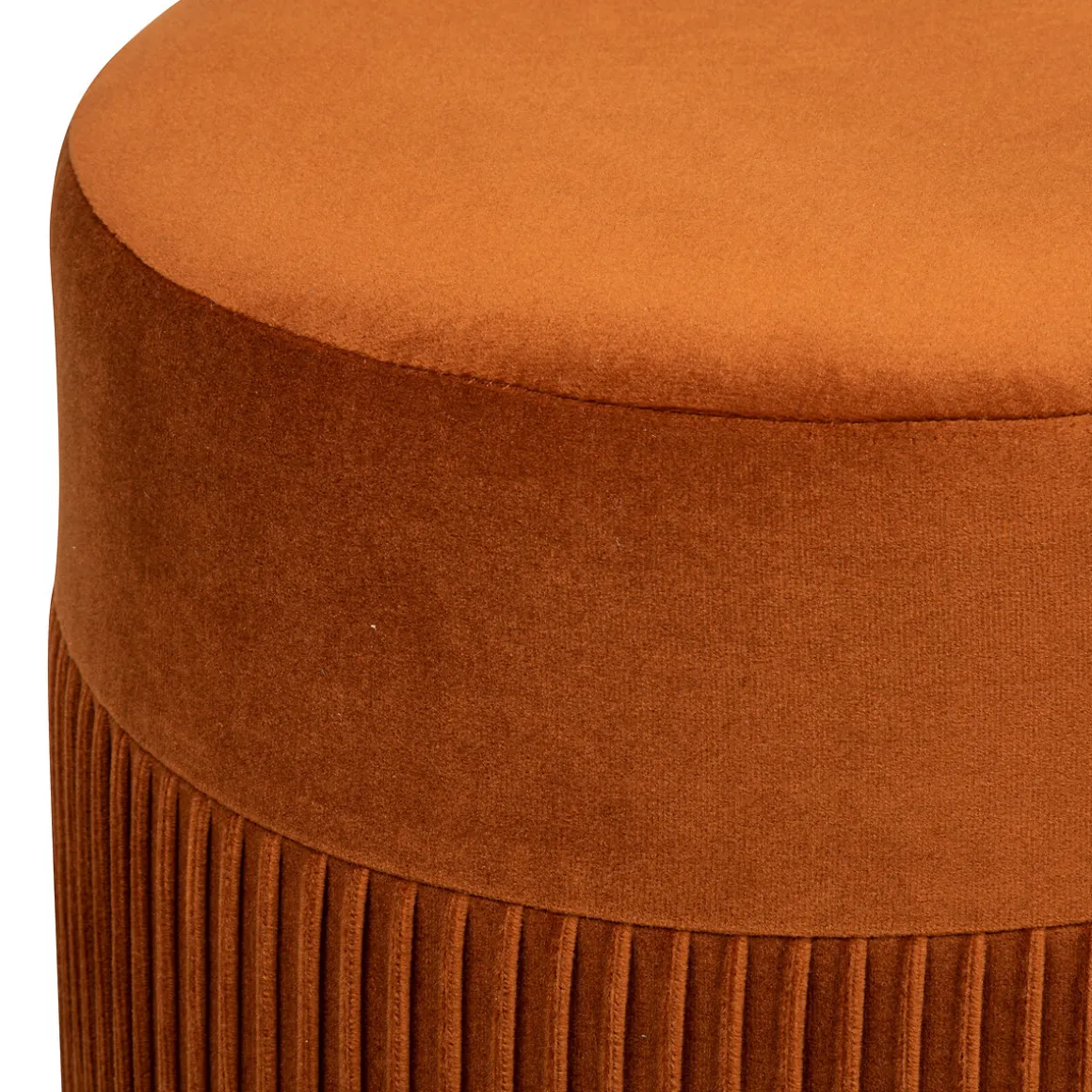 Pufe NOFY terracota em veludo 38x31cm