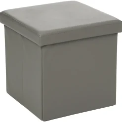 Pufe quadrado AKENO cinza 37,5x38cm