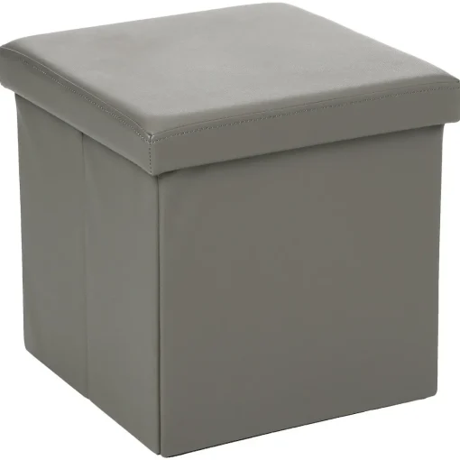 Pufe quadrado AKENO cinza 37,5x38cm