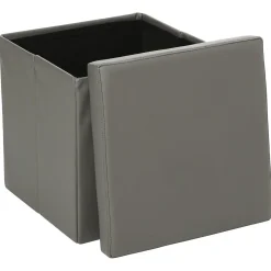 Pufe quadrado AKENO cinza 37,5x38cm
