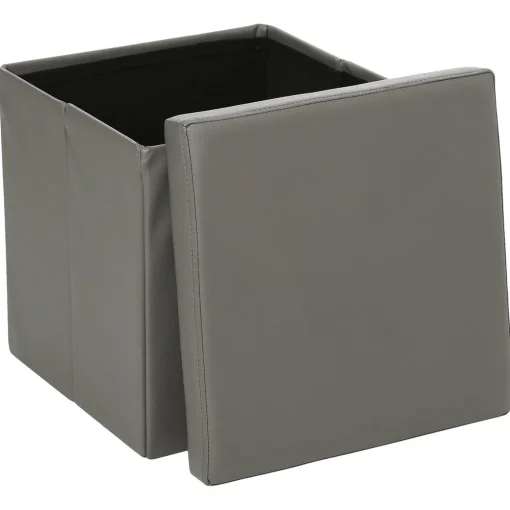 Pufe quadrado AKENO cinza 37,5x38cm
